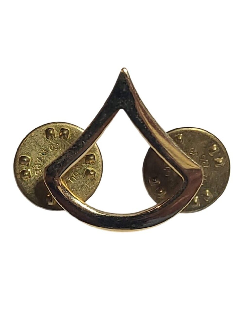 Vintage US Army PFC Rank Insignia Pin E3 Gold Chevron Military Collar Hat Badge